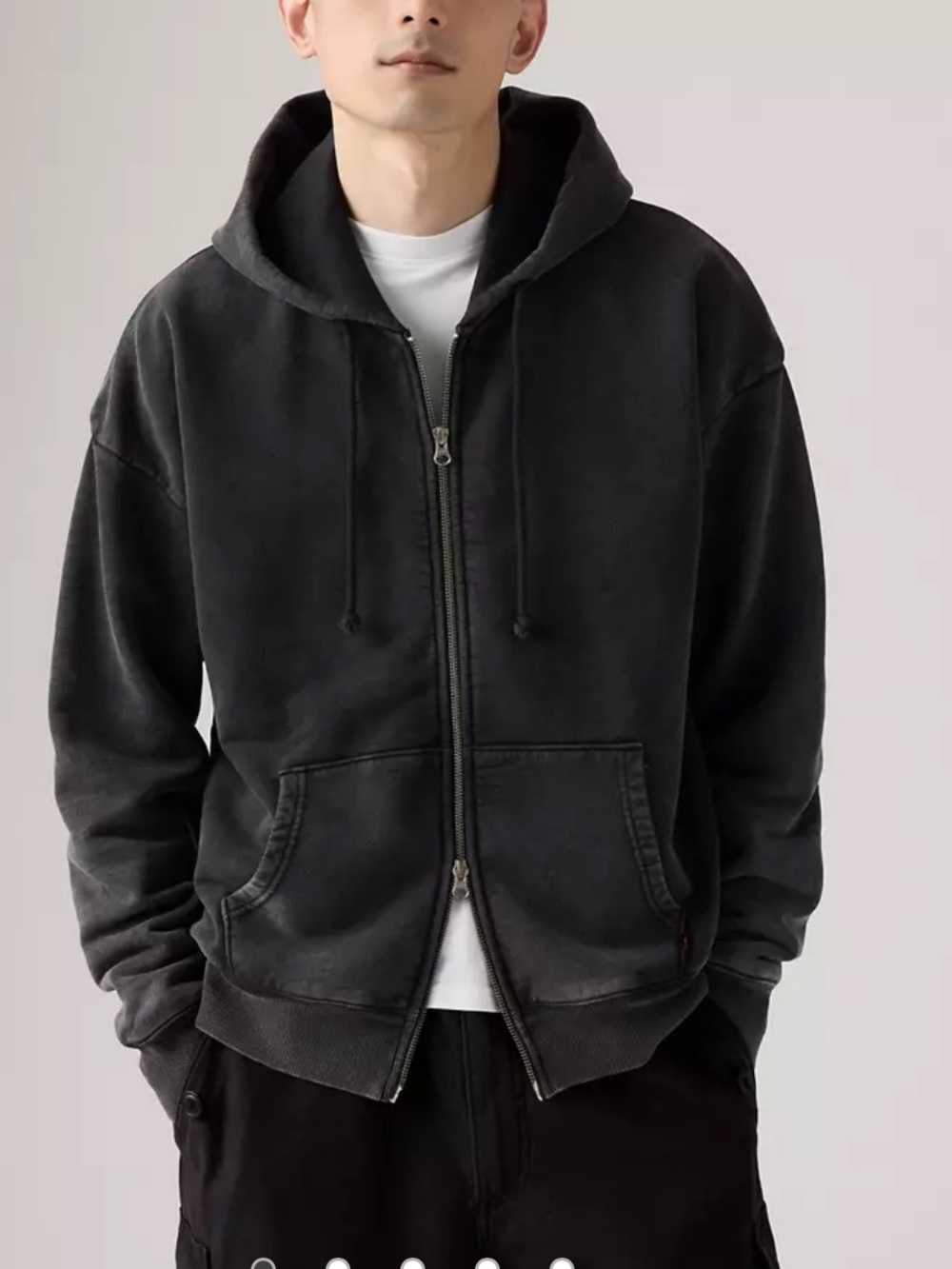 Levi’s grunge wash arcata full zip sweatshirt hoodie 100% cotton